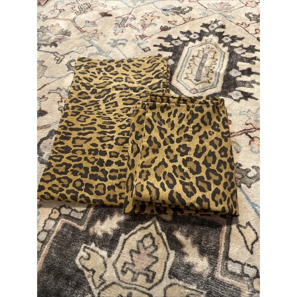 vintage ralph lauren pillowcase standard pair animal print leopard usa cotton